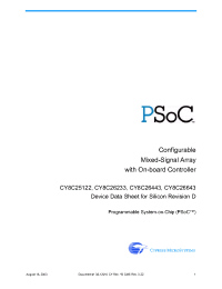 Datasheet CY8C25122 manufacturer Cypress